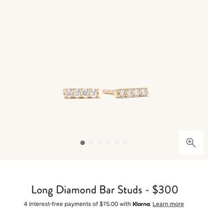 MEJURI Long Diamond Bar Studs - 14k Yellow Gold - THIS IS A SOLD OUT ITEM!